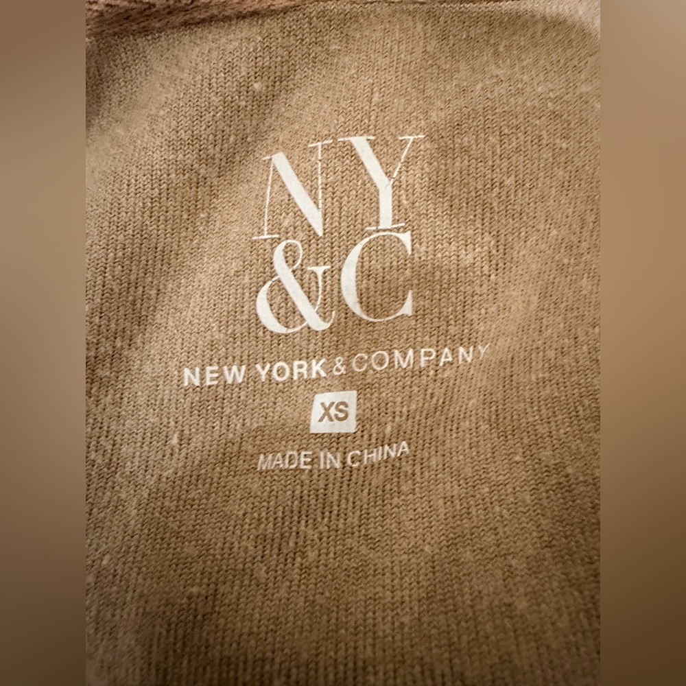 New York & Company Tan Beige Velour Full Zip Hoodie size XS Y2K - Picture 6 of 9